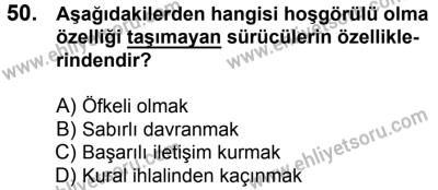 10 Şubat 2018 Tarihli Sürücü Adayları Sınavı N Kitapçığı 50. Soru