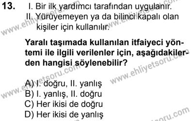 11 Şubat 2017 Tarihli Sürücü Adayları Sınavı K Kitapçığı 1. Oturum 13. Soru