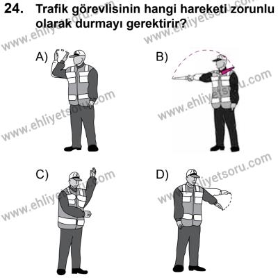 11 Şubat 2017 Tarihli Sürücü Adayları Sınavı L Kitapçığı 1. Oturum 24. Soru