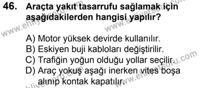 11 Şubat 2017 Tarihli Sürücü Adayları Sınavı L Kitapçığı 1. Oturum 46. Soru