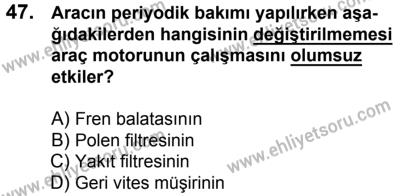 11 Şubat 2017 Tarihli Sürücü Adayları Sınavı L Kitapçığı 1. Oturum 47. Soru
