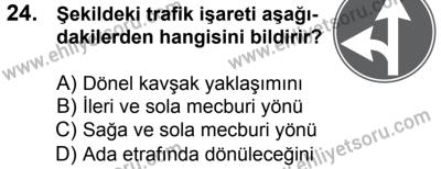 11 Şubat 2017 Tarihli Sürücü Adayları Sınavı L Kitapçığı 2. Oturum 24. Soru