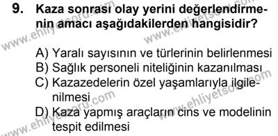11 Şubat 2017 Tarihli Sürücü Adayları Sınavı M Kitapçığı 1. Oturum 9. Soru