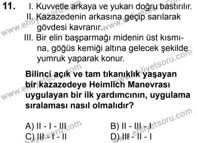 11 Şubat 2017 Tarihli Sürücü Adayları Sınavı M Kitapçığı 1. Oturum 11. Soru