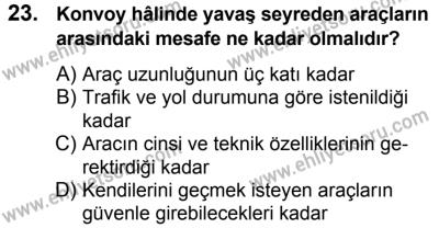 11 Şubat 2017 Tarihli Sürücü Adayları Sınavı M Kitapçığı 2. Oturum 23. Soru