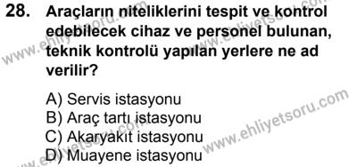 11 Şubat 2017 Tarihli Sürücü Adayları Sınavı M Kitapçığı 2. Oturum 28. Soru