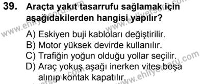 11 Şubat 2017 Tarihli Sürücü Adayları Sınavı M Kitapçığı 2. Oturum 39. Soru