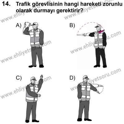 11 Şubat 2017 Tarihli Sürücü Adayları Sınavı N Kitapçığı 1. Oturum 14. Soru