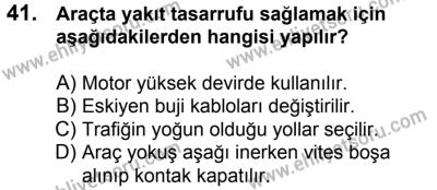 11 Şubat 2017 Tarihli Sürücü Adayları Sınavı N Kitapçığı 1. Oturum 41. Soru