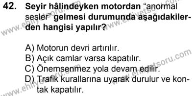 11 Şubat 2017 Tarihli Sürücü Adayları Sınavı N Kitapçığı 1. Oturum 42. Soru