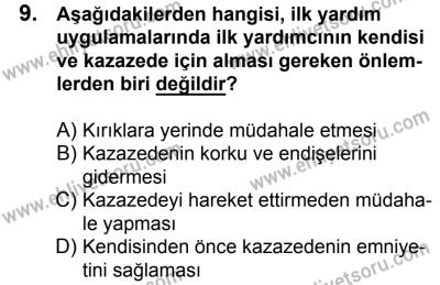 11 Şubat 2017 Tarihli Sürücü Adayları Sınavı N Kitapçığı 2. Oturum 9. Soru