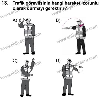 11 Şubat 2017 Tarihli Sürücü Adayları Sınavı N Kitapçığı 2. Oturum 13. Soru