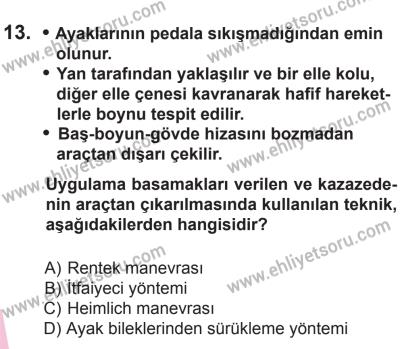12 Aralık 2015 Tarihli Sürücü Adayları Sınavı K Kitapçığı 13. Soru
