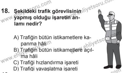 12 Aralık 2015 Tarihli Sürücü Adayları Sınavı K Kitapçığı 18. Soru