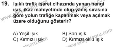 12 Aralık 2015 Tarihli Sürücü Adayları Sınavı K Kitapçığı 19. Soru