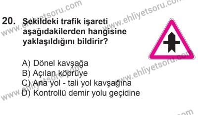 12 Aralık 2015 Tarihli Sürücü Adayları Sınavı K Kitapçığı 20. Soru