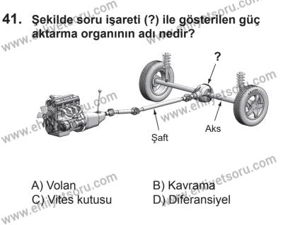 12 Aralık 2015 Tarihli Sürücü Adayları Sınavı K Kitapçığı 41. Soru