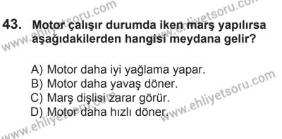 12 Aralık 2015 Tarihli Sürücü Adayları Sınavı K Kitapçığı 43. Soru