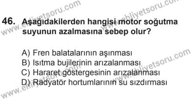 12 Aralık 2015 Tarihli Sürücü Adayları Sınavı K Kitapçığı 46. Soru