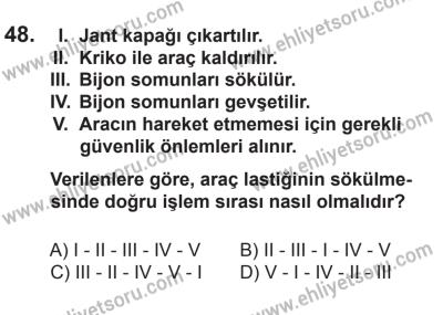 12 Aralık 2015 Tarihli Sürücü Adayları Sınavı K Kitapçığı 48. Soru