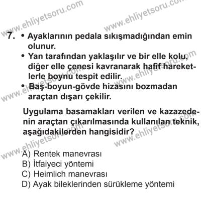 12 Aralık 2015 Tarihli Sürücü Adayları Sınavı L Kitapçığı 7. Soru