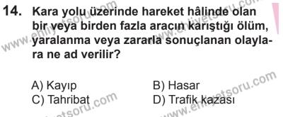 12 Aralık 2015 Tarihli Sürücü Adayları Sınavı L Kitapçığı 14. Soru
