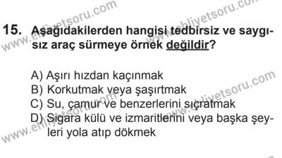 12 Aralık 2015 Tarihli Sürücü Adayları Sınavı L Kitapçığı 15. Soru