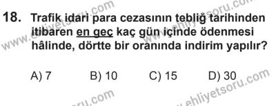 12 Aralık 2015 Tarihli Sürücü Adayları Sınavı L Kitapçığı 18. Soru