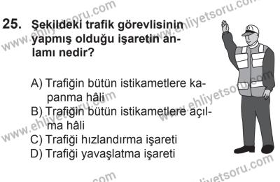 12 Aralık 2015 Tarihli Sürücü Adayları Sınavı L Kitapçığı 25. Soru