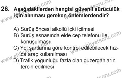 12 Aralık 2015 Tarihli Sürücü Adayları Sınavı L Kitapçığı 26. Soru
