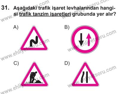 12 Aralık 2015 Tarihli Sürücü Adayları Sınavı L Kitapçığı 31. Soru
