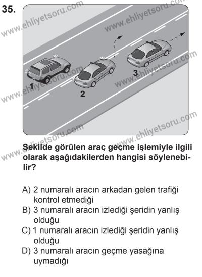 12 Aralık 2015 Tarihli Sürücü Adayları Sınavı L Kitapçığı 35. Soru