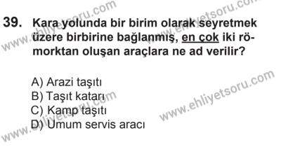 12 Aralık 2015 Tarihli Sürücü Adayları Sınavı L Kitapçığı 39. Soru