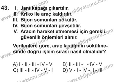 12 Aralık 2015 Tarihli Sürücü Adayları Sınavı L Kitapçığı 43. Soru