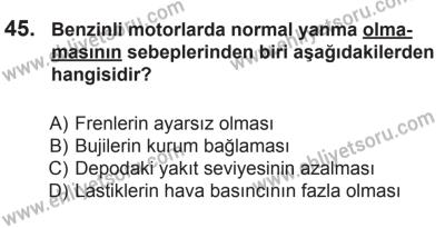 12 Aralık 2015 Tarihli Sürücü Adayları Sınavı L Kitapçığı 45. Soru