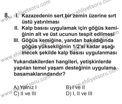 12 Aralık 2015 Tarihli Sürücü Adayları Sınavı M Kitapçığı 8. Soru
