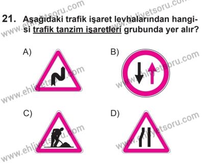 12 Aralık 2015 Tarihli Sürücü Adayları Sınavı M Kitapçığı 21. Soru