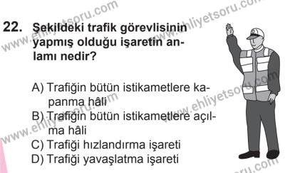 12 Aralık 2015 Tarihli Sürücü Adayları Sınavı M Kitapçığı 22. Soru