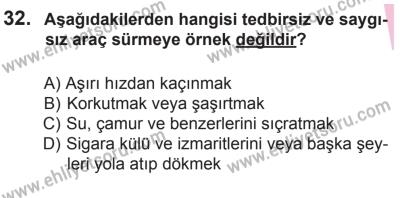 12 Aralık 2015 Tarihli Sürücü Adayları Sınavı M Kitapçığı 32. Soru