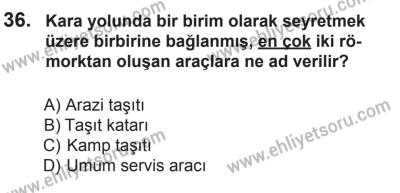 12 Aralık 2015 Tarihli Sürücü Adayları Sınavı M Kitapçığı 36. Soru