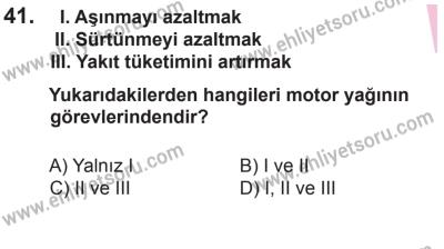 12 Aralık 2015 Tarihli Sürücü Adayları Sınavı M Kitapçığı 41. Soru