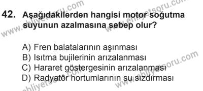 12 Aralık 2015 Tarihli Sürücü Adayları Sınavı M Kitapçığı 42. Soru