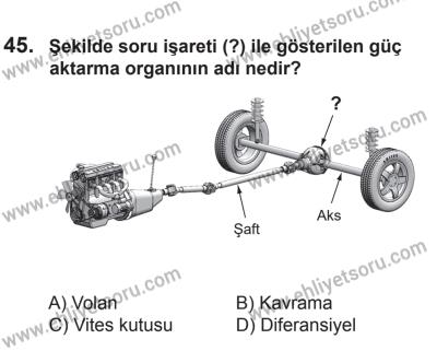 12 Aralık 2015 Tarihli Sürücü Adayları Sınavı M Kitapçığı 45. Soru