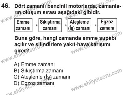 12 Aralık 2015 Tarihli Sürücü Adayları Sınavı M Kitapçığı 46. Soru