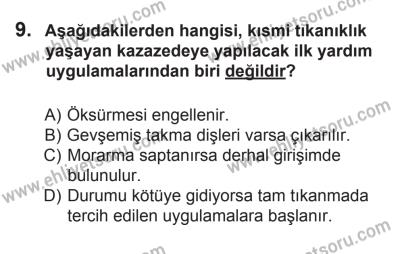 12 Aralık 2015 Tarihli Sürücü Adayları Sınavı N Kitapçığı 9. Soru