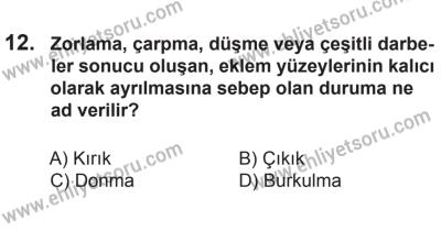 12 Aralık 2015 Tarihli Sürücü Adayları Sınavı N Kitapçığı 12. Soru