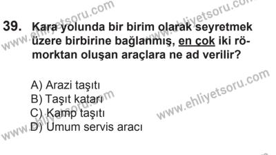 12 Aralık 2015 Tarihli Sürücü Adayları Sınavı N Kitapçığı 39. Soru