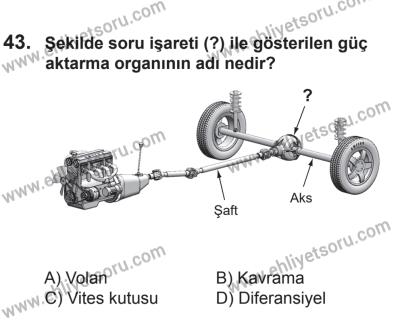 12 Aralık 2015 Tarihli Sürücü Adayları Sınavı N Kitapçığı 43. Soru