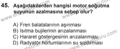 12 Aralık 2015 Tarihli Sürücü Adayları Sınavı N Kitapçığı 45. Soru