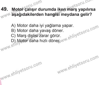 12 Aralık 2015 Tarihli Sürücü Adayları Sınavı N Kitapçığı 49. Soru